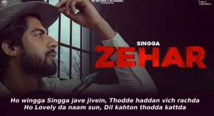 ज़हर Zehar Song Lyrics in Hindi – Singga